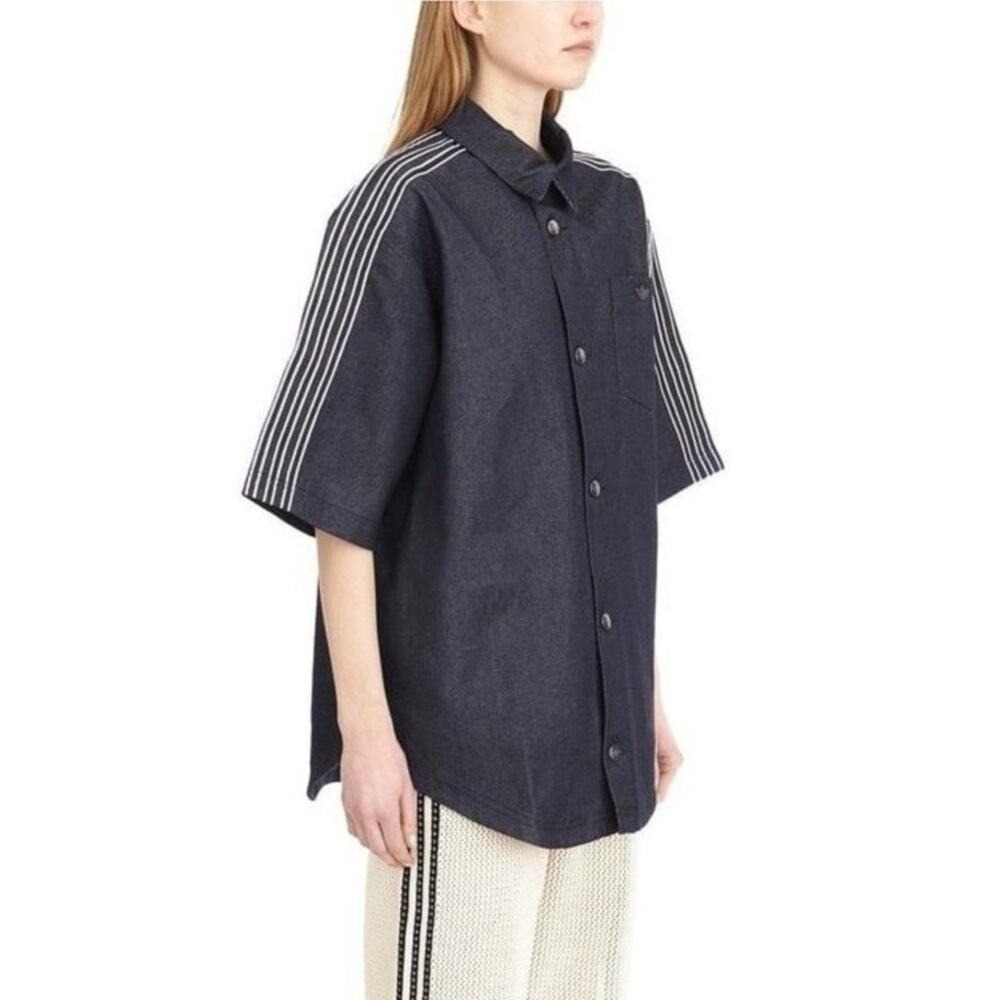 NWT Adidas Originals Short sleeve Essential button down denim shirt